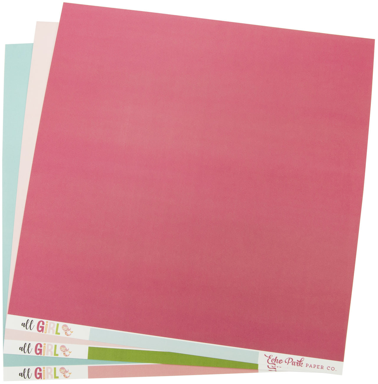 Echo Park Paper Echo Park Double-Sided Solid Cardstock 12"X12" 6/Pkg - All Girl, 6 Colors