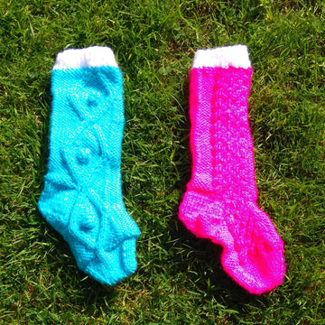 Bright Christmas decorations - lights, baubles, mini stockings