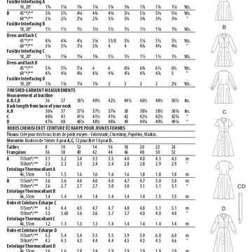 Butterick Misses' Shirtdresses & Sash B6843 - Sewing Pattern