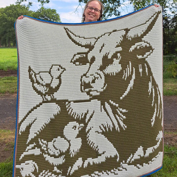 Barnyard Buddies | Cow Chick Mosaic Blanket