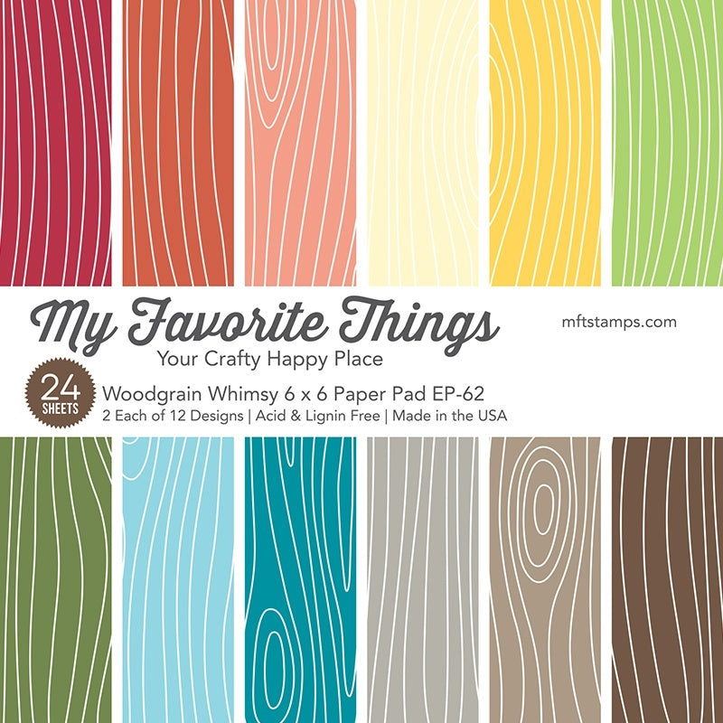 My Favorite Things Single-Sided Paper Pad 6"X6" 24/Pkg - Woodgrain Whimsy