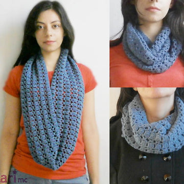 Lacy crochet infinity scarf Pattern _ C08