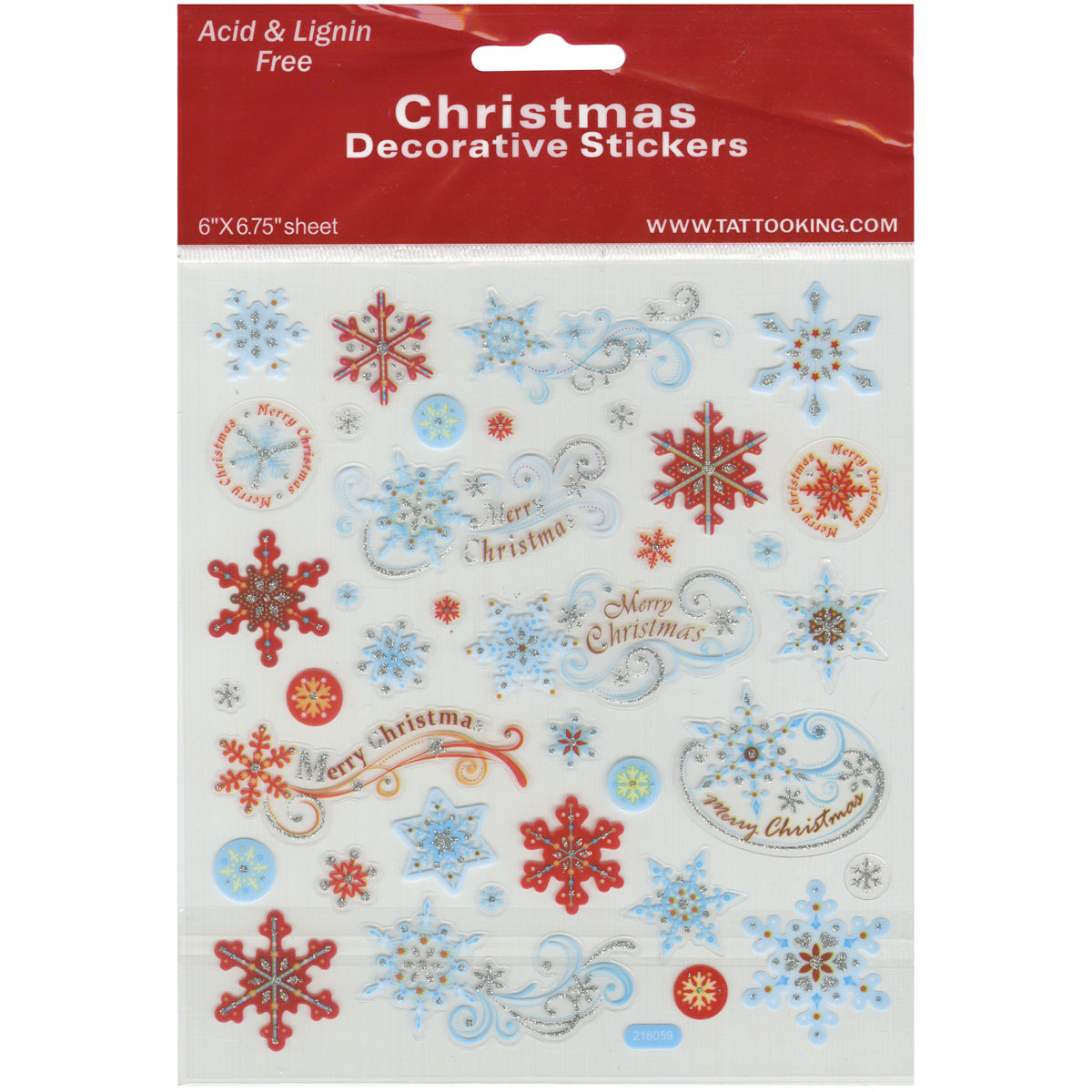 Tattoo King Sticker King Stickers - Red & Blue Snowflakes