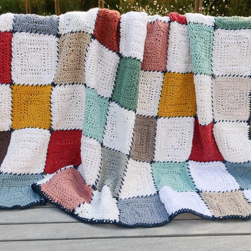 Not So Scrappy Scrap Yarn Blanket
