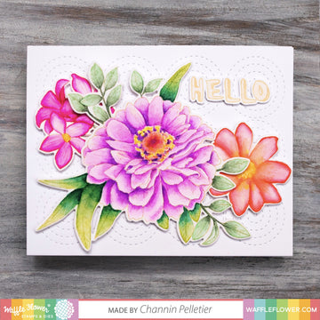 Waffle Flower Crafts Clear Stamp 5"X7" - Zinnia