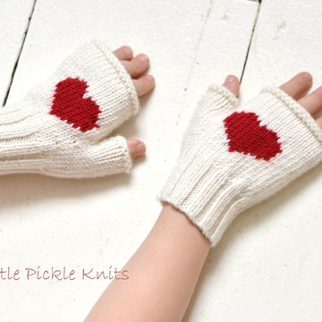 Heart Fingerless Mittens