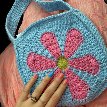 Crochet mini flower bag