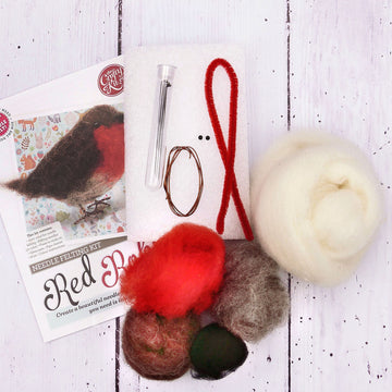 The Crafty Kit Company British Birds Red Robin Needle Felting Kit - 140 x 240 x 65mm