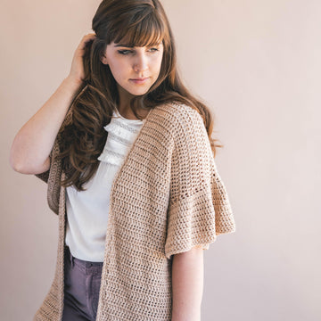Crochet Ruffle Sleeve Cardigan