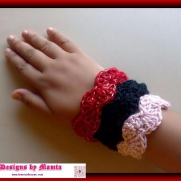 Crochet Scalloped Bangle Bracelet Unique Jewelry