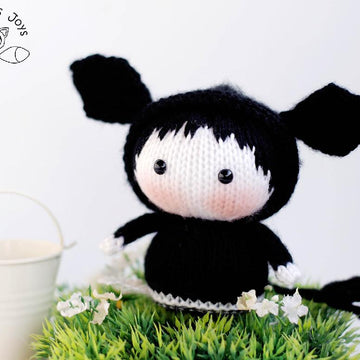 Black Angus Cow Doll named Lexi. Toy from the Tanoshi series.