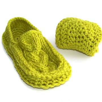 Cabled Slippers, Knit Crochet Slippers