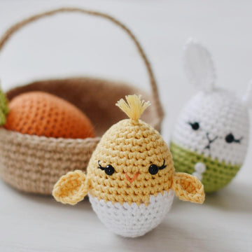 Easter Eggs and Jute Basket