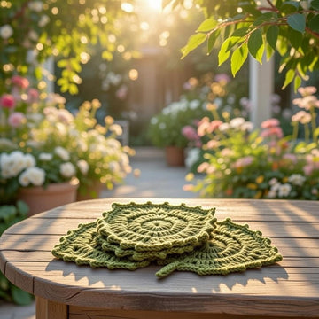 Boho Crochet Leaf Coaster Pattern – PDF & Video Tutorial, Leaf Placemat, Crochet Table Decor