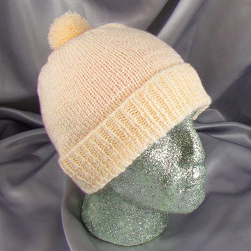 Simple Bobble Beanie Hat Circular