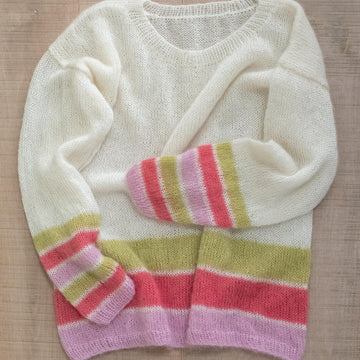 Green & Pink Mohair Sweater