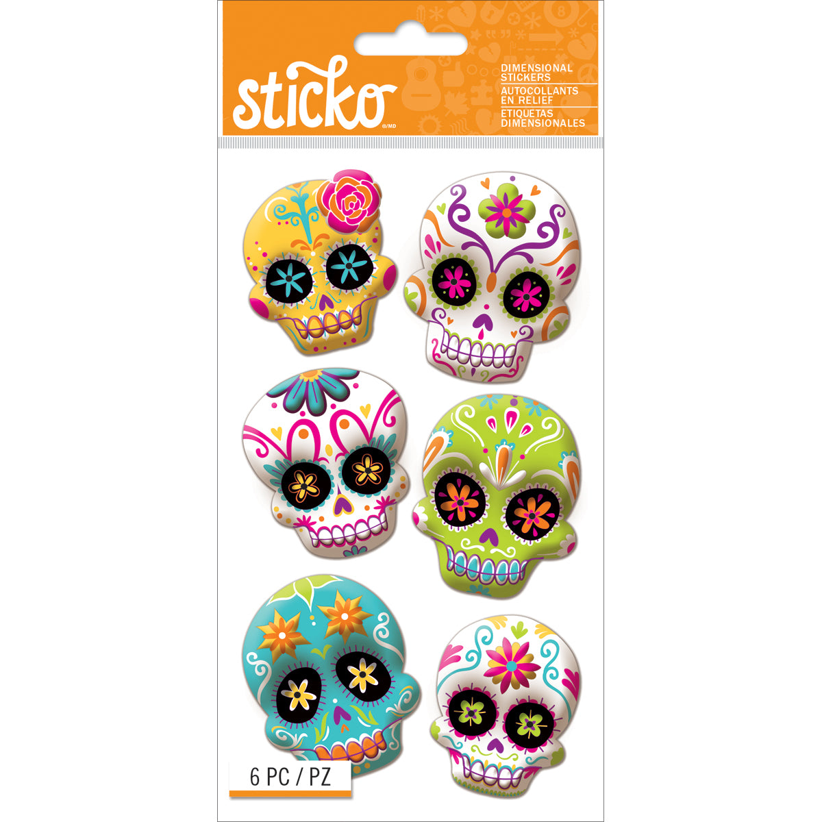 Sticko Dimensional Stickers - Sugar Skull