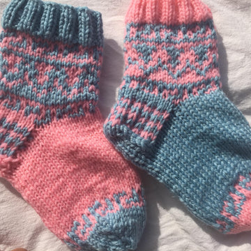 Toddler Lovely Blue in Pink Sock