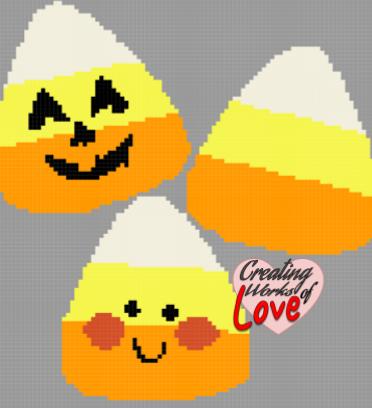 Halloween Candy Corn C2C Stitch Graph