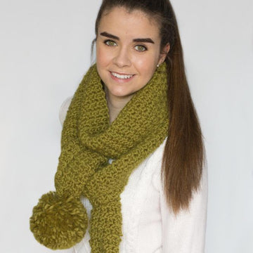 Chunky Pompom Cottontail Scarf