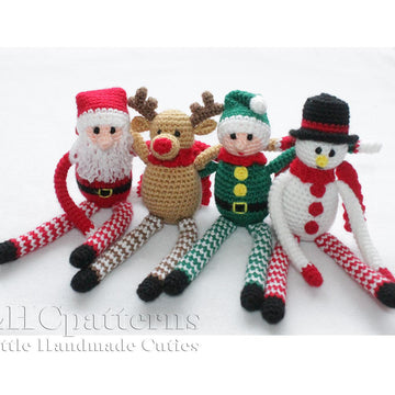 4 x Christmas ToysCrochet Pattern (Santa, Reindeer, Snowman, Elf)