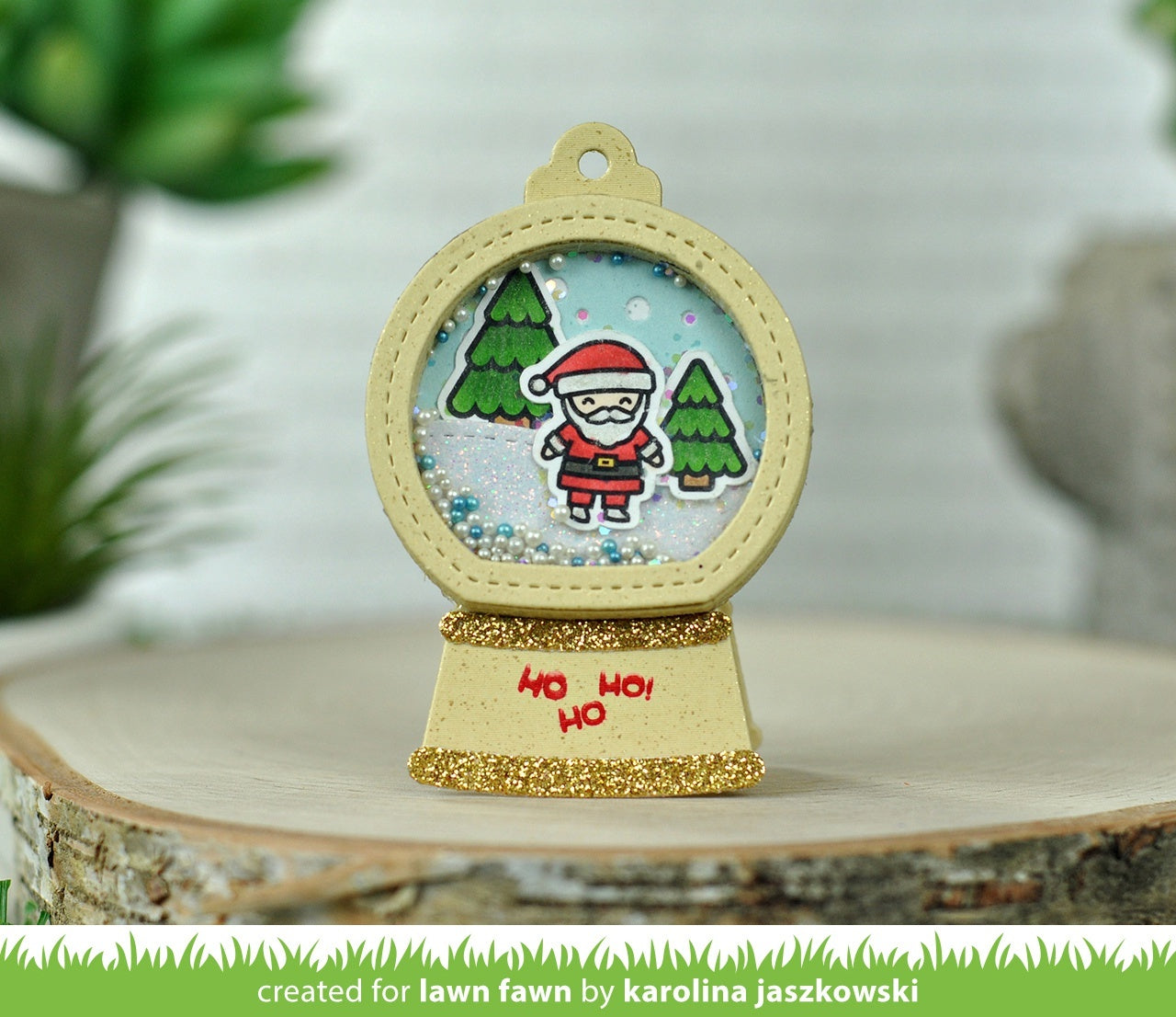 Lawn Fawn Lawn Cuts Custom Craft Die - Snow Globe Gift Tag