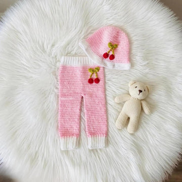Girls Cherry Blossom Pants and Hat