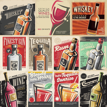 Reminisce Happy Hour Double-Sided Cardstock 12"X12" 25/Pkg - Good Times