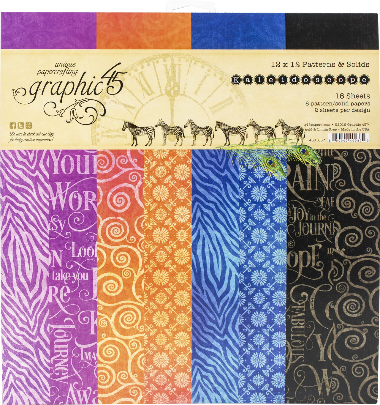 Graphic 45 Double-Sided Paper Pad 12"X12" 16/Pkg - Kaleidoscope, 8 Designs/2 Each