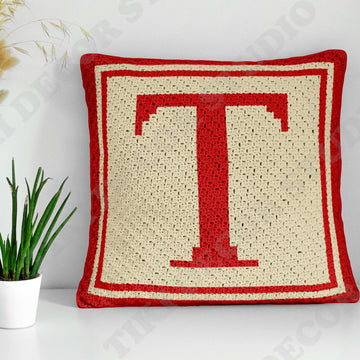 Initial Name Letter T Pillow Cover CROCHET PATTERN