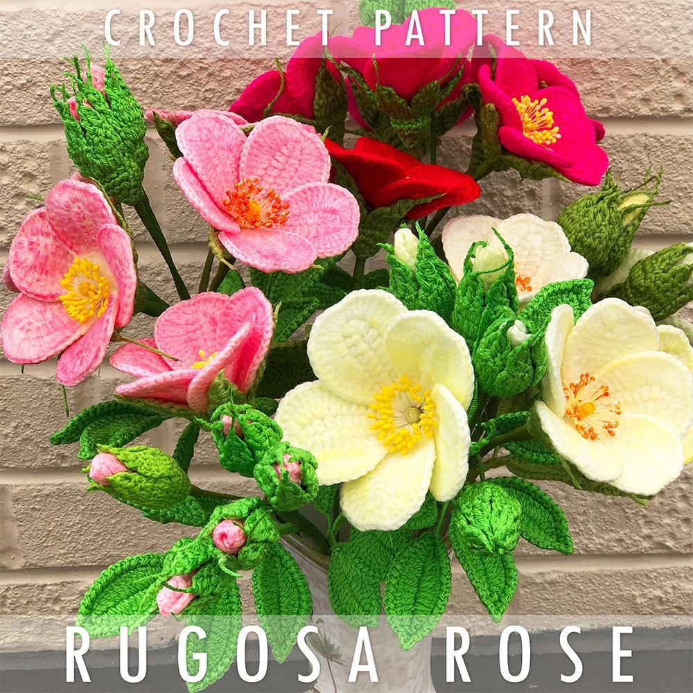 Rugosa Rose Crochet Pattern