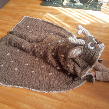 2in1 Woodland Deer Fawn Hooded Blanket Crochet Pattern