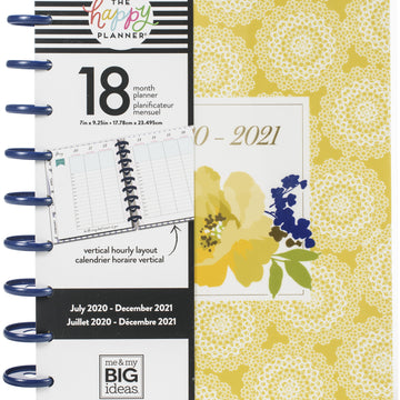 Happy Planner 18-Month Dated Medium Planner 7.75"X9.75" - Pretty Preppy, July 2020