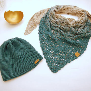 Wende-Beanie und Dreieckstuch im Set WOOLY- No.186S