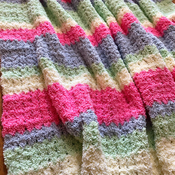Crochet Cotton Candy Fluffy Blanket