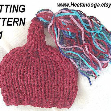421 KNITTED PIXIE HAT, newborn to age 5