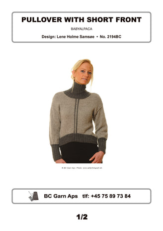 Pullover with Short Front in BC Garn Baby Alpaca - 2194BC - Downloadable PDF