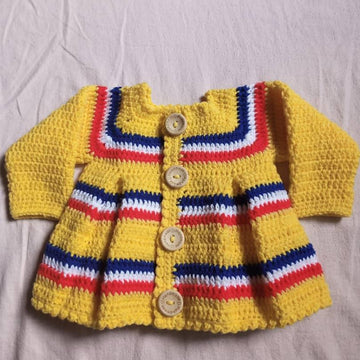 Crochet Pleated Baby Cardigan