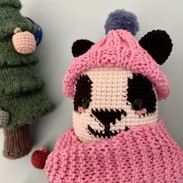 Pascual the panda bear in a vest Crochet Pattern - Amigurumi