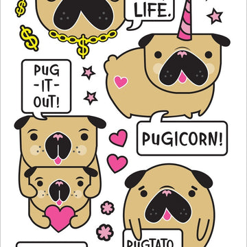 Sticko Classic Stickers - Funny Pugs