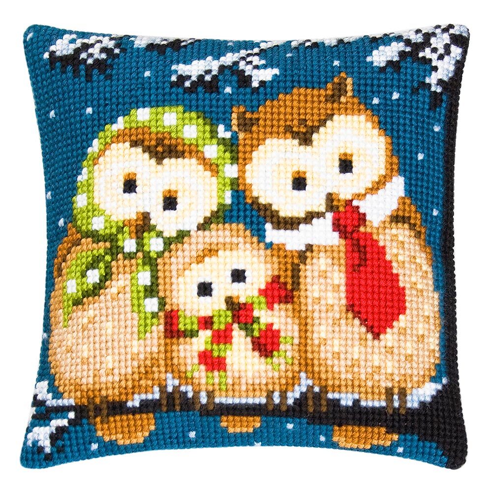 Vervaco Cushion Owls Cross Stitch Kit