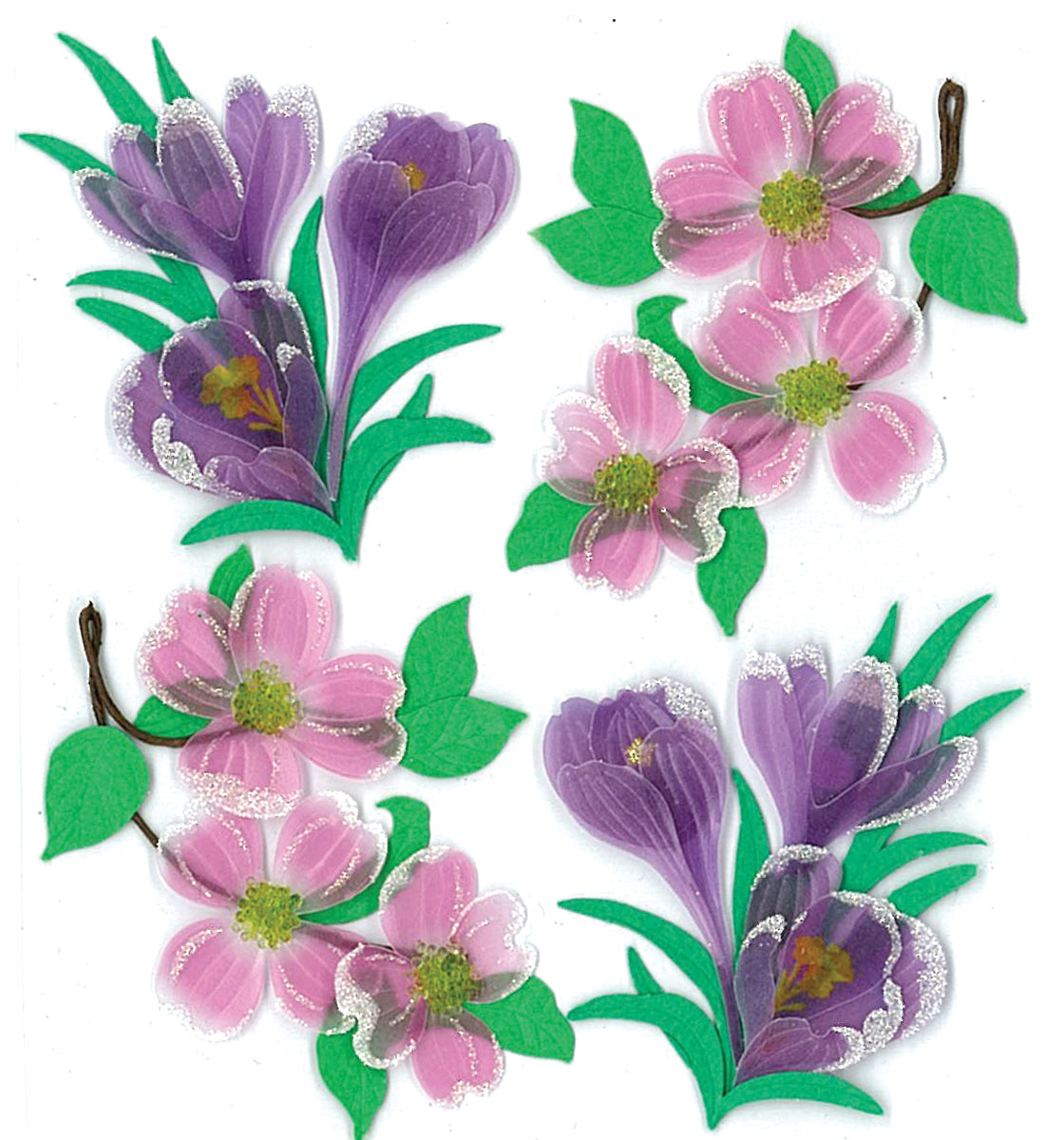 Jolee's Boutique Dimensional Stickers - Dogwood & Crocus Flowers