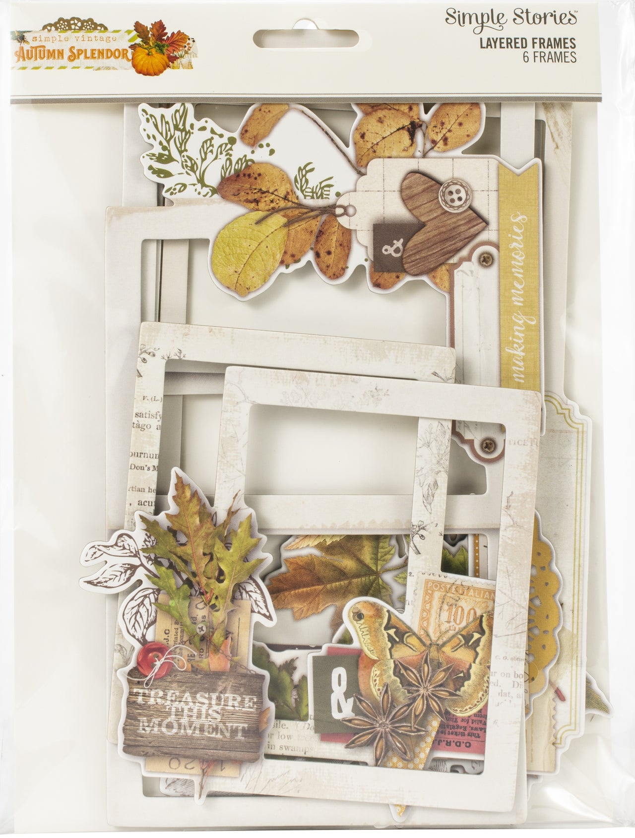 Simple Stories Autumn Splendor Layered Frames Die-Cuts 6/Pkg - 600372