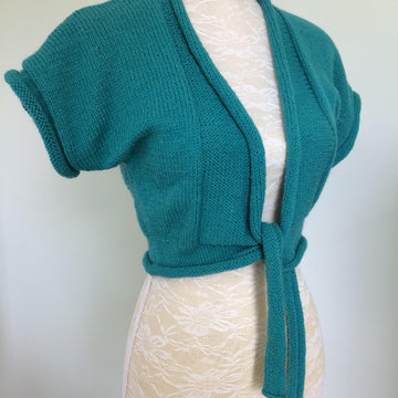 Bolero Jacket with Tie Fronts & Roll-Over Front Edges