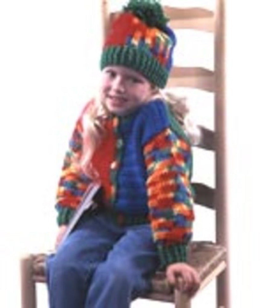 Kid's Color Blocks in Red Heart Kids Solids - LW1256