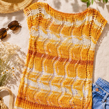 TONDO #4 Summer Knit Top Knitting Pattern | Zigzag Lace Sleeveless Top for Women | Sizes S–XL