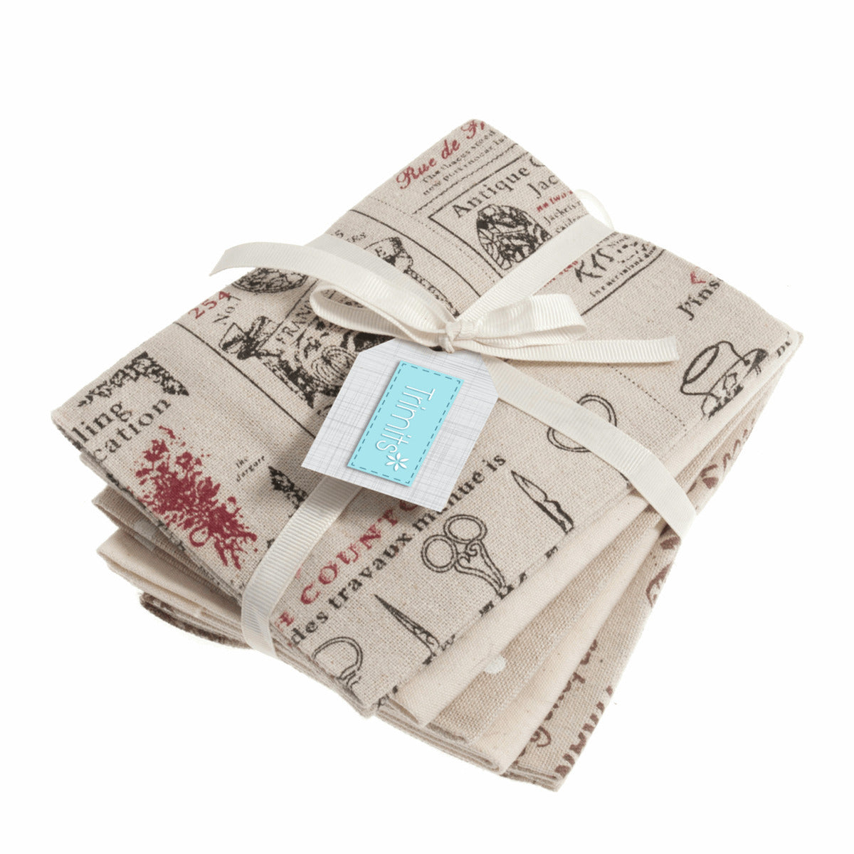 Trimits Script Cotton Blend Fat Quarter Bundle - Beige