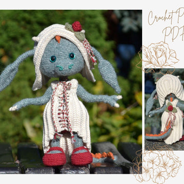 Doll Clothes Сrochet pattern: Outfit Rose for Little animal.