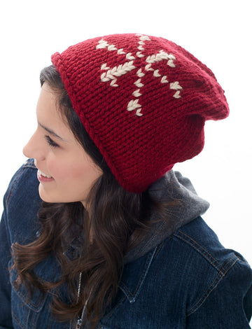 Snowflake Hat in Bernat Softee Chunky Holiday