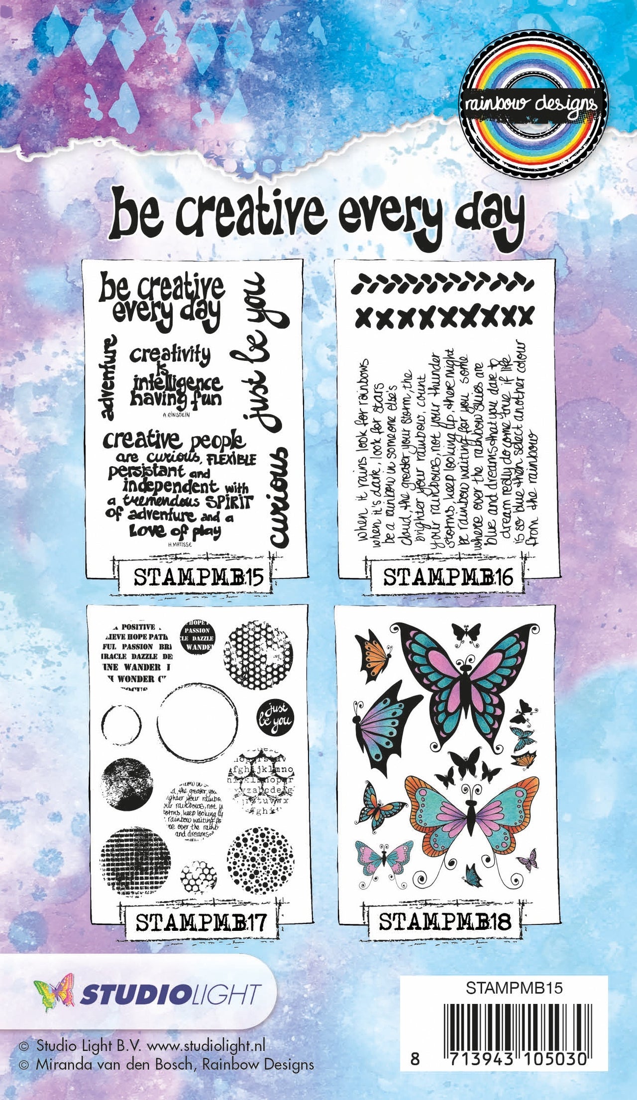 Studio Light Mixed Media Rainbow Designs Stamps - 546141
